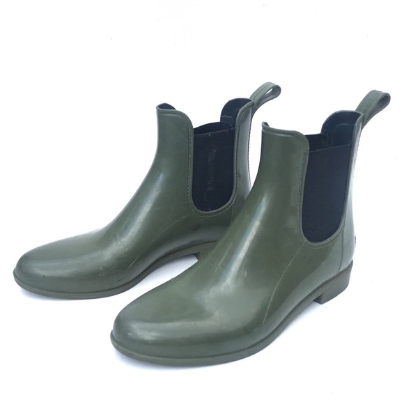 J. Crew Chelsea Rain Booties boots 8 green - Picture 1 of 6